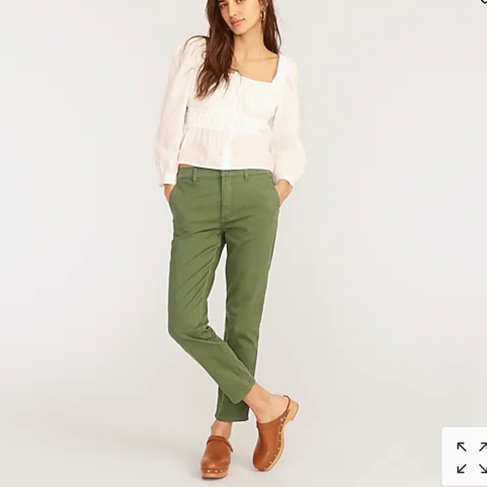 JCrew Vintage slim straight stretch chin pant green size 27